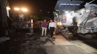 Şahinbeyde asfalt çalışmaları 24 saat devam ediyor
