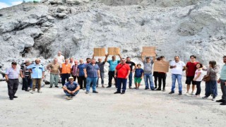 Samsunda yol ve taş ocağı eylemi