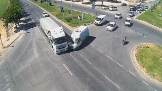 Şanlıurfada yaşanan ilginç kazalar kamerada
