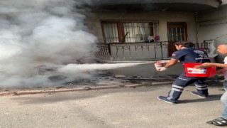 Şarj sırasında alev aldı, ilk müdahaleyi sağlık çalışanları yaptı