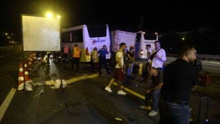 TEMde tır, kamyon ve yolcu otobüsü kazaya karıştı: 8 yaralı