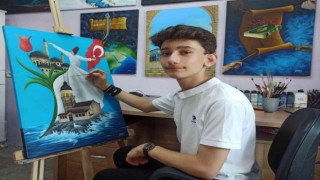 Trafik kazasının ardından resim yapmaya başladı, Türkiye birincisi oldu