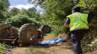 Tuğla yükü traktör devrildi: 1 ölü
