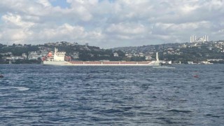 Ukraynadan gelen mısır yüklü Polarnet gemisi İstanbul Boğazından geçti