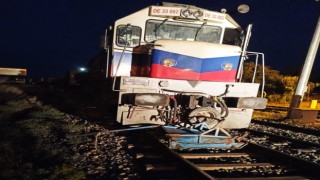 Yük treni hemzemin geçitte eşek arabasına çarptı: 1 ağır yaralı