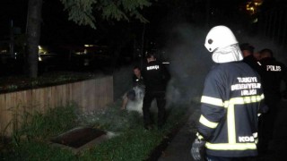 Adliye binasının önünde üzerine benzin döküp kendini yakmaya kalktı