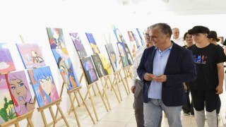 Aksulu öğrenciler Muratpaşada sergi açtı