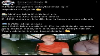 Bakan Soyludan KPSS günü yoğun mesai harcayan ekiplere teşekkür