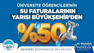 Başkan Büyükkılıçtan öğrencilerin su faturalarına yüzde 50lik destek