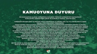 Bursaspor: “Bursasporu düştüğü durumdan muhteşem bir kenetlenme ile çıkaracağız”