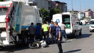 Çöp kamyonunun altında kalan motosiklet sürücüsü öldü
