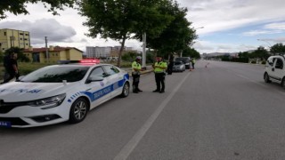 Çorumda dron destekli trafik denetimi