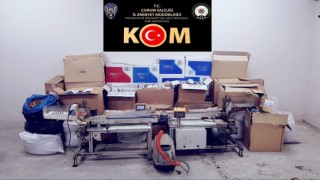 Çorumda kaçak sigara operasyonu
