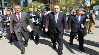 Cumhurbaşkanı Erdoğan, Türkevinden BM Genel Kurul Merkezine geçti