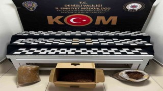 Denizlide çok sayıda dolu makaron ve 12.5 kilogram kaçak kıyılmış tütün ele geçirildi