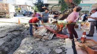 Doğalgaz çalışmasında çıkan lahit kamyona yüklenerek müzeye taşındı