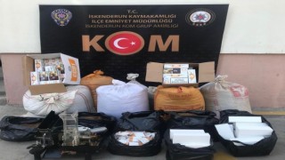 Dörtyolda kaçak tütün ve makaron operasyonu