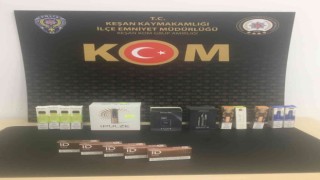 Edirnede kaçak elektronik sigara ve tütün ele geçirildi