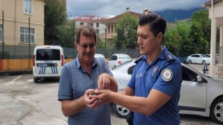 Ender rastlanan halkalı küçük cılıbıt kuşuna polis şefkati