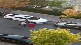 Esenyurtta sokak ortasında kadına şiddet anları kamerada