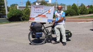 Farkındalık için bisikletle yola çıktı, 4 bin kilometre pedal çevirip 30 şehir dolaştı