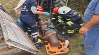Fındıktan eve dönen ailenin içerisinde bulunduğu traktör devrildi: 1 ölü, 4 yaralı