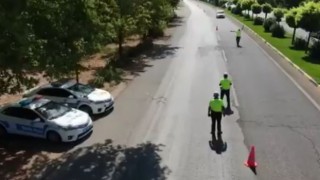 Gaziantepte araçlar dronla denetlendi