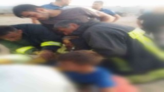 Helezon makinesine eli sıkışan çocuk kurtarıldı
