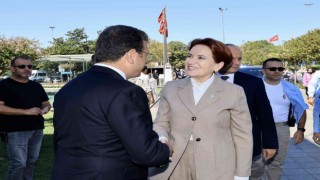 İYİ Parti Genel Başkanı Meral Akşener, İBB Başkanı Ekrem İmamoğlunu makamında ziyaret etti