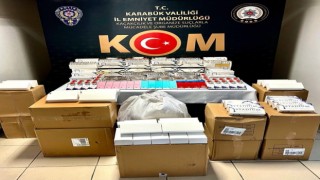 Karabükte makaron ve kaçak tütün operasyonu