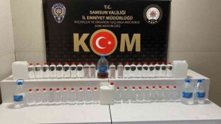 KOM polisi el yapımı içki ve etil alkol ele geçirdi