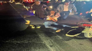 Kontrolden çıkan motosiklet devrilip sürüklendi: 1 yaralı