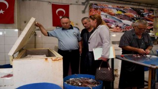 Kuşadasında balık tezgahları halk sağlığına uygun