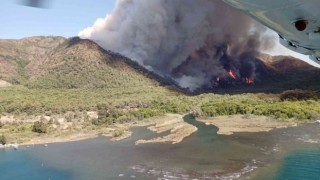 Marmariste orman yangınına havadan ve karadan müdahale başladı