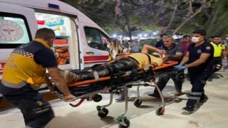 Motosikletten düşüp kafasını betona çarpan sürücü yaralandı