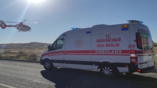 Nevşehirde helikopter ambulans karaciğer nakli için havalandı