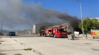 Pano fabrikasındaki yangın korkuttu
