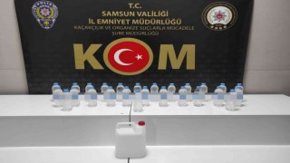 Samsunda 26 şişe el yapımı içki ve 5 litre etil alkol ele geçirildi