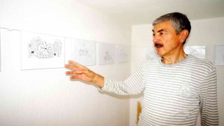 Sarıgöllü karikatürist kendi köyünde sergi açtı