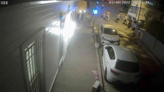 Sarıyerde bıçaklı park kavgası kamerada