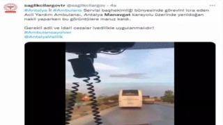Siren çalıp uyarı yapan ambulansa ısrarla yol vermedi