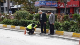 Tramvay projesinde beton zemin çalışmaları sürüyor