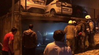 Ümraniyede kapalı otoparkta çıkan yangında 5 araç yandı