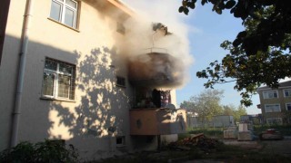 112 Acil Sağlık Hizmetleri istasyonunun alt katındaki lojmanda yangın çıktı