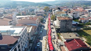 300 metrelik Türk bayrağı ile Cumhuriyet coşkusu