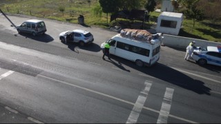 Akşehirde dron destekli trafik denetimi yapıldı