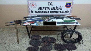 Amasyada jandarma ekiplerinden kablo ve tarım aleti hırsızlarına operasyon: 3 tutuklama