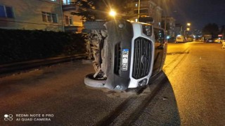 Ankarada minibüs ile otomobilin çarpıştığı kazada 1 kişi yaralandı