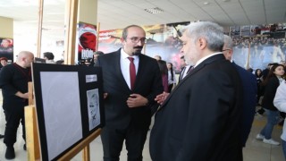 ASÜde görme engellilere özel kabartma resim sergi açıldı