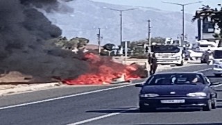 Aydında araç yangını